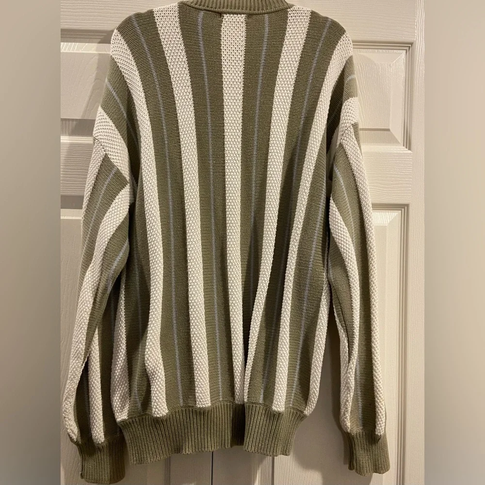 Mens Stretchy Multicolor Vintage Pattern Claiborne Pullover Sweater Size L